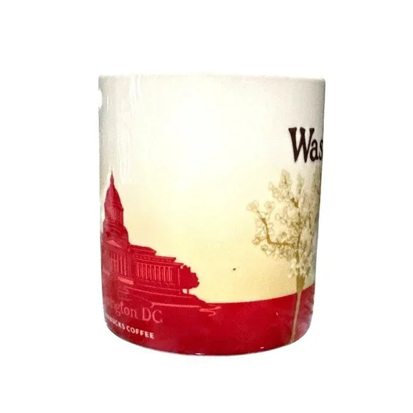 Starbucks Washington DC Collector Series City Mug 16 Oz 2009 Red Interior Monume - Picture 4 of 7